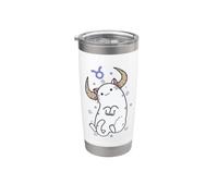 Horóscopo del signo del zodiaco Tauro como gato Vaso térmico de acero inoxidable de doble pared