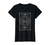 Horóscopo del Zodiaco Celestial Vintage del cáncer del Tarot cósmico Camiseta gráfica económica, Mujer, Negro, M