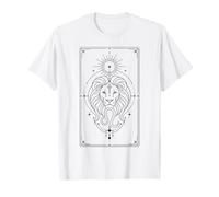 Horóscopo Leo Minimalista Signo Celestial Sol Místico Camiseta