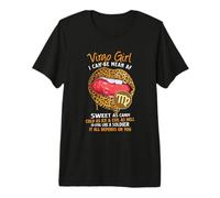 Horóscopos de astrología de cumpleaños de Labios Rojos para niñas Virgo Camiseta Premium