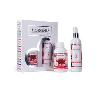 HOROTWINS es una caja de regalo que contiene el perfume de lavandería de 250 ml Horomia y el perfume spray de 250 ml para tejidos de la misma fragancia.