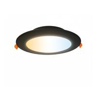 HOROZ ELECTRIC Foco LED Empotrable 3CCT 12W 3000K/4000K/6500K 1050lm Ø110mm- Downlight LED Ultrafino Redondo 230V No Regulable Negro - Lámpara de Techo Cocina Salón Pasillo Iluminación Interior