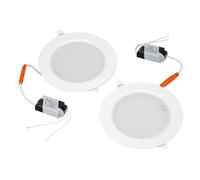 HOROZ ELECTRIC Set de 2 Foco LED Empotrable 12W 2700K Blanca Cálida AURA 1200lm - Downlight LED Ultrafino Redondo 230V No Regulable Blanco - Lámpara de Techo para Cocina Salón Pasillo Oficina