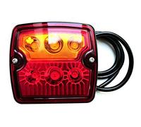 HORPOL LZD 967 Piloto Trasero LED 3 Funciones Universal para Remolque Lámpara de Freno Posición e Intermitente 12V 24V Impermeable IP68 Homologado 105x97mm