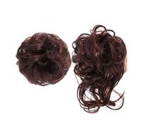 Horquilla 2 Piezas Bandas Scrunchies Extensión Rizado Ondulado Cola de caballo Postizos Sintético Chignon Cabello desordenado, Moño Postizo for mujeres con cabello elástico Para sujetar y decorar el c