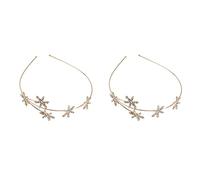 Horquilla 2 Piezas con Diademas Elegantes y Mujeres de Regalo, Cabeza for las Estrellas Dulces de Tu Mujer, Tiaras Tidy Golden Headband Remover Gifts Hoop Women Wedding Bangs Crystal Tiara Metal (Colo