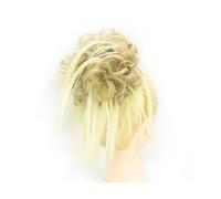 Horquilla 2 uds moño de pelo desordenado pieza Updo falso Scrunchies extensión ondulado rizado postizos cola de caballo moño diadema for mujeres Para sujetar y decorar el cabello(Mix Blonde)