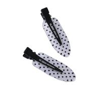 Horquilla antideslizante para el pelo con patrón de lunares, accesorio acrílico para la frente y flequillo lateral, clip para mujer, color negro y blanco