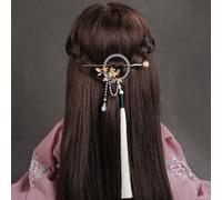 Horquilla china for el cabello, Palillo for el cabello, Palillo for el cabello con borla larga de estilo chino Retro Hanfu Mariposa Esmalte de metal Tenedor for el cabello Palillos for el cabello Toca