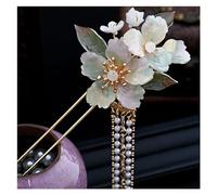 Horquilla china vintage con forma de palo, color dorado, con flores rojas, perlas, borlas largas, horquillas, accesorios for el cabello de boda, joyas for el cabello de novia, tocados, accesorio for e