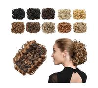 Horquilla Clip de peine en extensión de cabello rizado Onda desordenada Piezas de cabello de moño rizado Extensiones de cola de caballo de moño sintético con clips for mujeres Uso diario en fiestas Pa