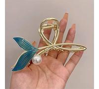 Horquilla,Clip de tiburón Accesorios para el cabel Claws Clips,Hair Accessories,Korean Blue Butterfly Fishtail Hair Clips For Women Hairpin Hair Claw Elegant Crab Shark Clip Headdress