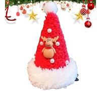Horquilla con gorro de Navidad, horquillas de Navidad para mujer, gorro de Navidad con perlas, herramienta ligera para moldear el cabello para fiestas temáticas, fiestas de amigos, celebraciones