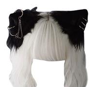 Horquilla con orejas de lobo para el pelo, estilo punk, femenino, de felpa, con pasadores de cadena colgantes para el cabello