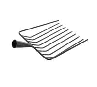 Horquilla de Acero para Estiércol con 4 Púas, Negra, Portátil | Cobertura Multi Púas, Forma Ergonómica, para Camas de Flores y Mulch, Uso Agrícola y Limpieza Rápida
