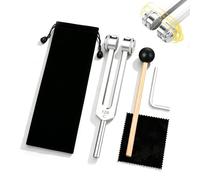 Horquilla de afinación de 128 Hz con martillo reflejo para curación de chakras, curación, terapia de sonido, reparación de ADN, activador sensorial de aleación de aluminio para curación, terapia no