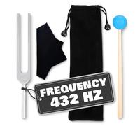 Horquilla de afinación de 432 Hz con martillo de silicona, reparación de ADN médico, herramienta de terapia de sonido, afinación de instrumento musical, tenedor curativo de aluminio para equilibrar,