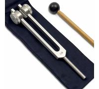 Horquilla de afinación OTTO de 128 Hz para curación con bolsa de cordón, aplicación osteofónica para curación de sonido y terapia de biocampo, color plateado
