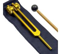 Horquilla de afinación OTTO de 128 Hz para curación con bolsa de cordón, aplicación osteofónica para curación de sonido y terapia de biocampo, color dorado