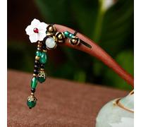 Horquilla de ágata verde china, aventurina, jade, sándalo rojo, moda