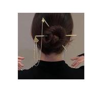 Horquilla de cadena con borlas, dos tenedores para el pelo, palillos de pelo estilo chino, pinzas para el pelo Hosta, pinzas para el pelo grueso
