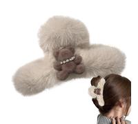 Horquilla de felpa Fuzzy, pinza de pelo de felpa, pinzas para rascarse para osos, clip de oso para , regalo comp