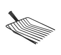 Horquilla de Jardín de Acero Negro con Púas Afiladas para Suelo | Cabeza de Repuesto, Diseño Ergonómico y Multi Púas, Limpieza Rápida de Hojas, Uso en Huertos