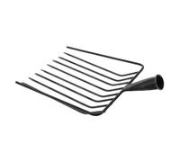 Horquilla de Jardinería de Acero Negra, Cabezal Multi Púas | Ligera y Resistente, Forma Ergonómica, para Mantillo, Paja y Parterres