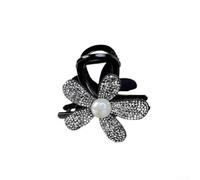 Horquilla de media corbata, 1 paquete de tocado de girasol con diseño de agarre seguro, clip de plástico vibrante para mujeres y niñas, estilo diario de fiesta (negro)