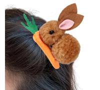 Horquilla de metal con diseño de conejo, accesorio para el pelo hecho a | Pinza para el pelo de conejo y zanahoria para Pascua, huevos de Pascua, eventos, fotos, atuendo diario