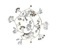 Horquilla de metal para el pelo con forma de U y perlas de cristal para mujer, 20 piezas (vides doradas de 35 cm)