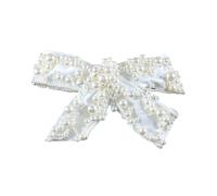 Horquilla de novia con perlas y lazo para niñas, lazo de balletcore para desfiles, bailes, princesas, accesorios para el cabello, accesorios para el escenario