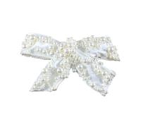 Horquilla de novia con perlas y lazo para niñas, lazo de balletcore para desfiles, bailes, princesas, accesorios para el cabello, accesorios para el escenario
