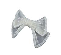 Horquilla de novia con perlas y lazo para niñas, lazo de balletcore para desfiles, bailes, princesas, accesorios para el cabello, accesorios para el escenario