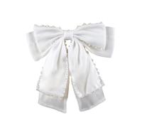 Horquilla de novia con perlas y lazo para niñas, lazo de balletcore para desfiles, bailes, princesas, accesorios para el cabello, accesorios para el escenario