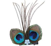 Horquilla de pelo étnica con plumas para mujer, tocado para caballos de boda, horquilla de pelo para fiesta de té, clip lateral de los años 20 para fiesta temática