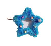 Horquilla de pelo lateral de estrella de felpa para mujer, bonita y dulce encanto, estética, accesorios para el cabello Y2K, pinza para el cabello para mujer, pinza para el cabello delgado/grueso,