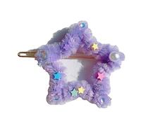Horquilla de pelo lateral de estrella de felpa para mujer, bonita y dulce encanto, estética, accesorios para el cabello Y2K, pinza para el cabello para mujer, pinza para el cabello delgado/grueso,
