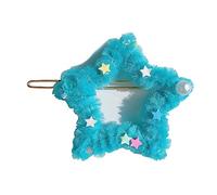 Horquilla de pelo lateral de estrella de felpa para mujer, bonita y dulce encanto, estética, accesorios para el cabello Y2K, pinza para el cabello para mujer, pinza para el cabello delgado/grueso,