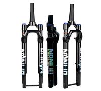 Horquilla De Suspensión De Bici De Carretera Gravel 700C Viaje 60mm Freno De Disco 1-1/2" Cónico Horquilla Delantera De Bici BTT Horquilla De Aire XC Eje De 12mm HL(Black)