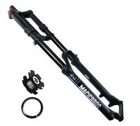 Horquilla De Suspensión Para Bicicleta De Montaña 26/27,5/29"DH Freno De Disco Horquilla De Aire 1-1/8" Rectas MTB Horquilla Delantera Para Bicicleta Recorrido 145 Mm QR 9×100Mm(Schwarz,27.5")