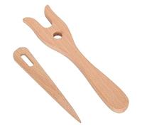 Horquilla De Tejer | Conjunto De Agujas De Madera De Ojo Grande | Braider De Madera De Horquilla De Madera Para Artesanía De Pulsera Bricol Para Ojos, Que Puede Ayudarle A Crear Varios Patrones De