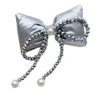 Horquilla de tela con lazo con cristales brillantes, sofisticada pinza de pelo de tela con detalles de cristales brillantes, accesorio para el cabello para la vida diaria y fiestas