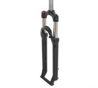 Horquilla delantera de aleación de aluminio con bloqueo hidráulico para bicicleta de montaña, suspensión de resorte de aceite con cable de control de hombro, compatible con 26 pulgadas, color rojo (26