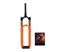 Horquilla delantera de aleación de aluminio de 27,5 pulgadas, horquilla de suspensión neumática para bicicleta de montaña, diámetro de tubo de 36 mm, color naranja