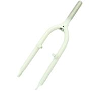 Horquilla delantera de aleación de aluminio para bicicletas plegables de 20 pulgadas, diseño de freno en V para mayor seguridad y control (blanco)