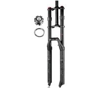 Horquilla Delantera de montaña, Horquilla de suspensión para Bicicleta de montaña, Pieza 27,5-29 Pulgadas, Alta Resistencia, Tubo de dirección Recto, liberación rápida de 1-1/8'', Recorrido de 9×100,