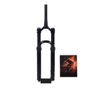 Horquilla delantera para bicicleta de 27,5 pulgadas, color negro, tubo de 36 mm, aleación de aluminio, tubo de dirección cónico, bloqueo manual, horquilla de suspensión neumática