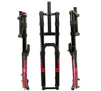 Horquilla DH MTB de 26, 27,5 y 29 pulgadas para bicicleta de montaña de descenso, suspensión de doble hombro, 28,6 mm, eje pasante recto, recorrido de 15 x 100 mm, rebote ajustable de 160 mm (color: r