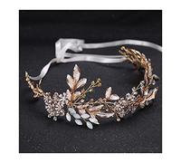 Horquilla, diademas para novia, peineta para el pelo, cinta nupcial de princesa, diadema, accesorios para el cabello de boda, corona (caqui)